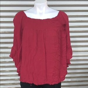American Rag super cute red top with bell sleeves